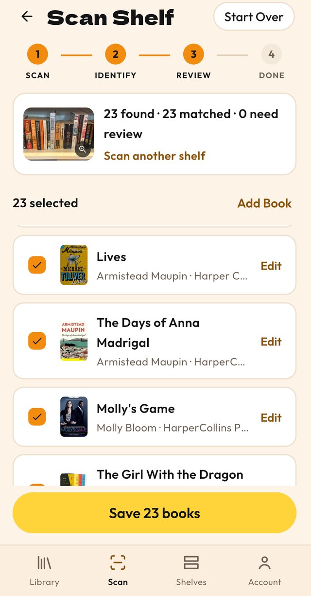 Shelf scan results